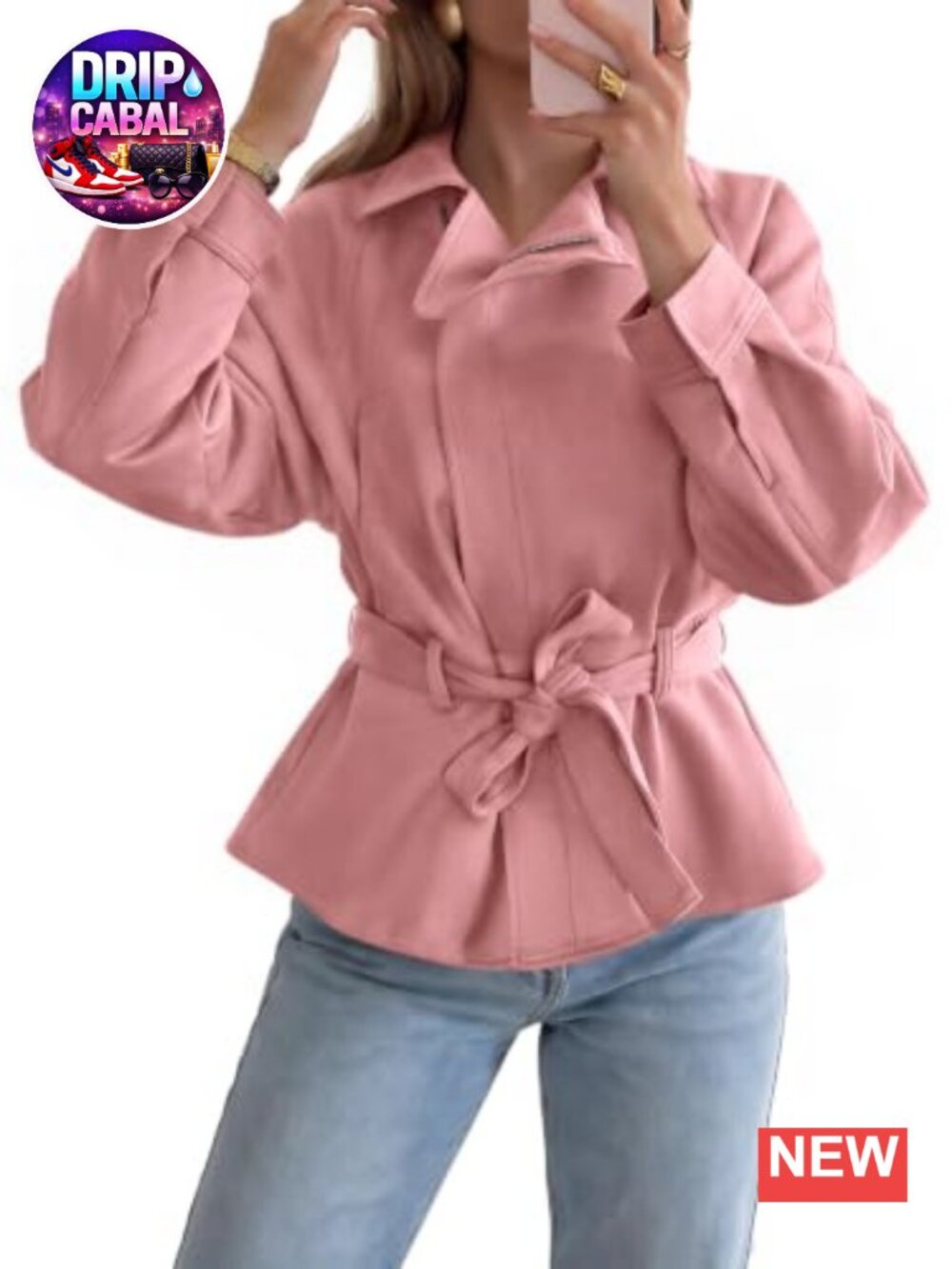 Faux Suede Cropped Moto Jacket Zip Up Lapel Trench Coat